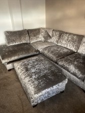 Grey Velvet Right Hand Facing