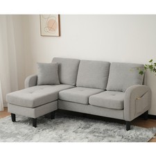 L Shape Corner Sofa Linen 3