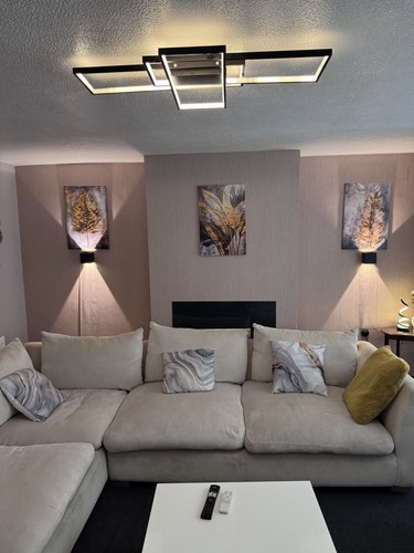 Large comfy beige corner sofa - beige,